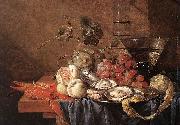 Jan Davidsz. de Heem Fruits and Pieces of Seafood oil on canvas